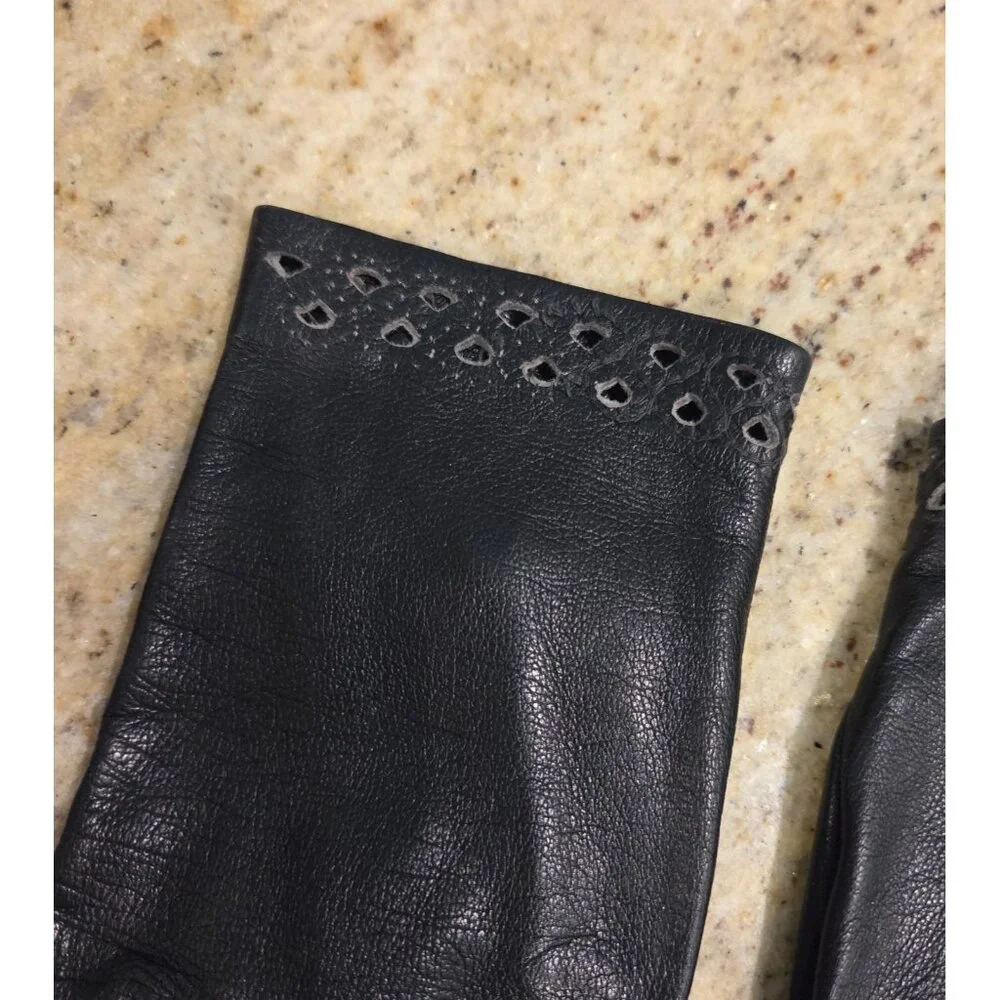 Vintage Womens Size M Black Leather Formal 8